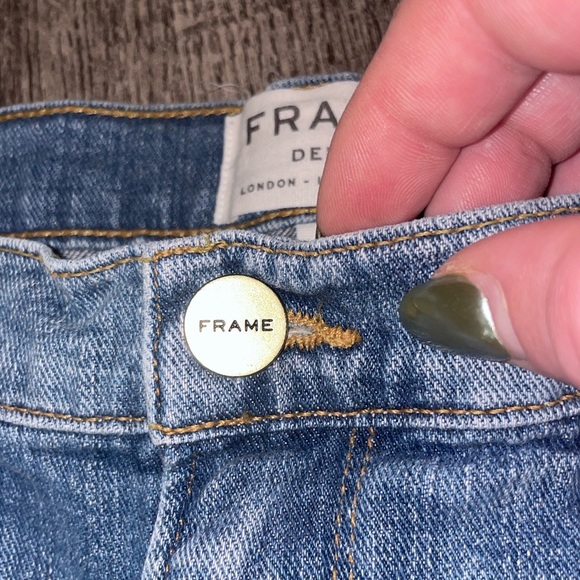 FRAME Denim Shorts Women Size 27 Le CutOff cuffed rolled hem Jean casual - Picture 2 of 7